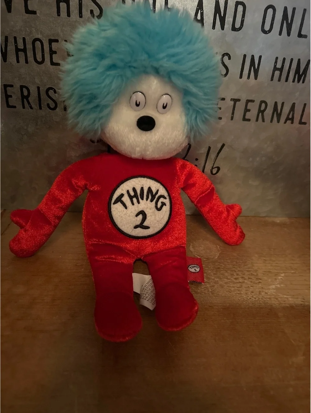 Dr. Seuss Thing 2 Plush Doll with Blue Hair and Red Outfit